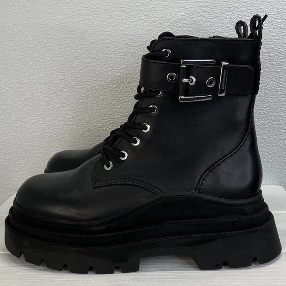 Michael Kors Colby Combat Boot – Women’s Size 8.5 – Black Leather Chunky Lace-Up - Picture 5 of 7